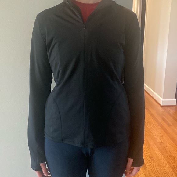 Shadow Sport black Fitted Mock-Neck 3/4 Zip Front Athletic running shirt Medium - Picture 3 of 10